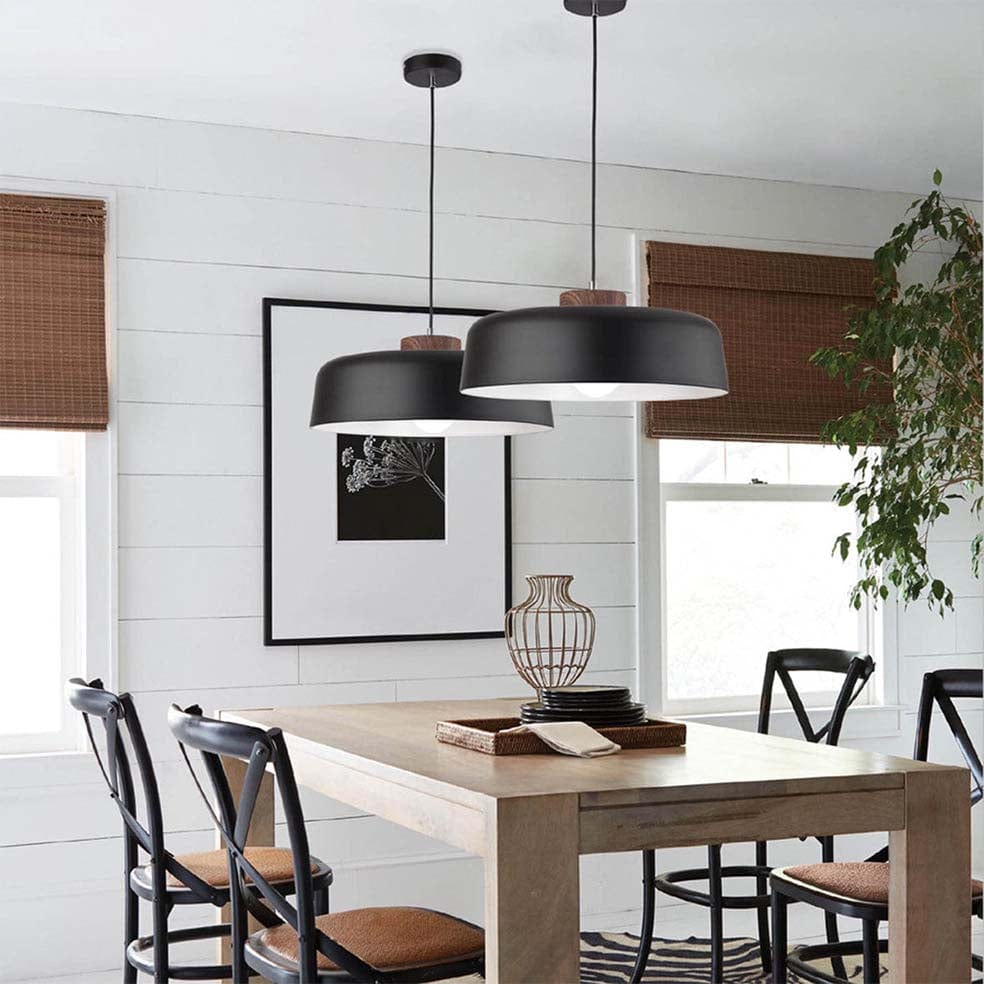 The Lighting Club Pendant Chambord Pendant Light Metal - White | Black with wood