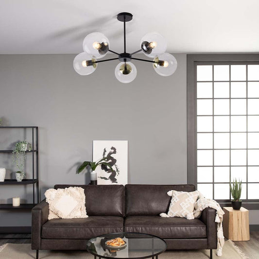 The Lighting Club Clover Chandelier 5 Light Black or Chrome
