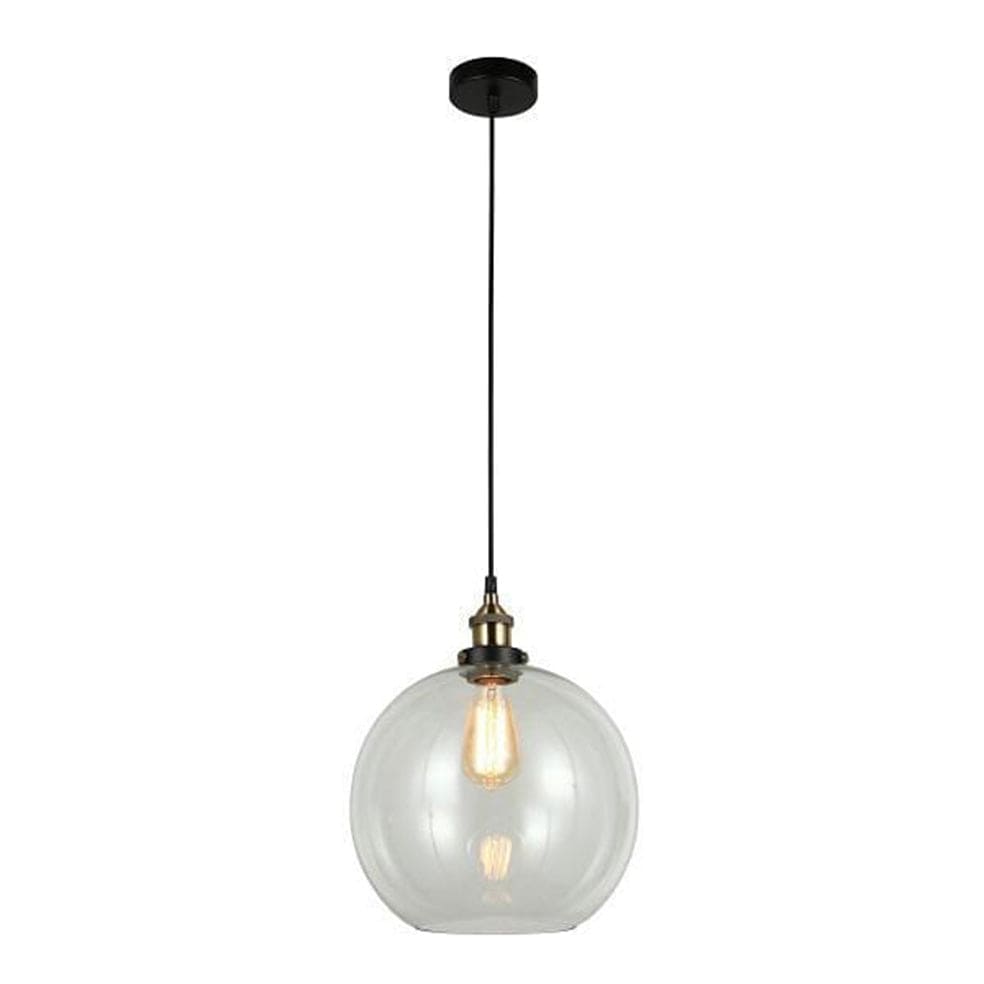 The Lighting Club Pendant Antique Brass Glass Ball Pendant Light | 3 Sizes