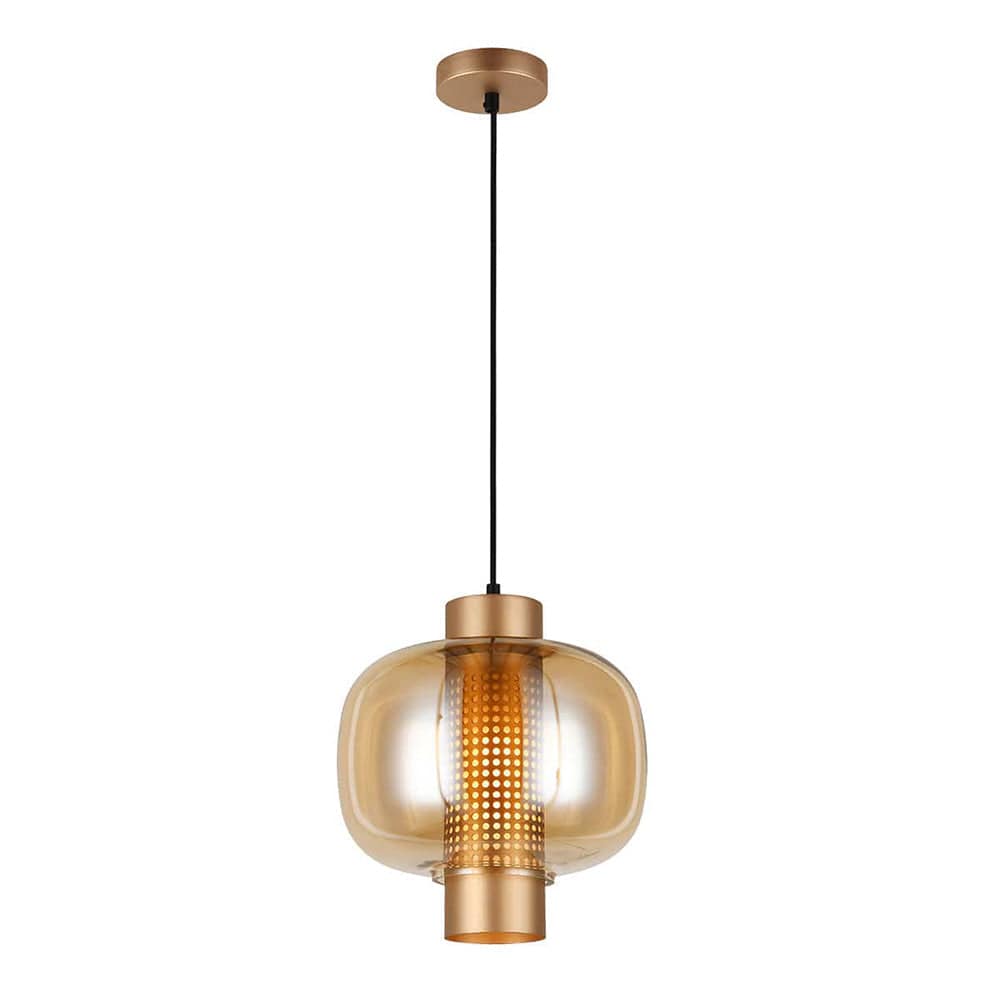 The Lighting Club Lighting Fixtures Chicago Glass Pendant Light in Satin Gold or Black
