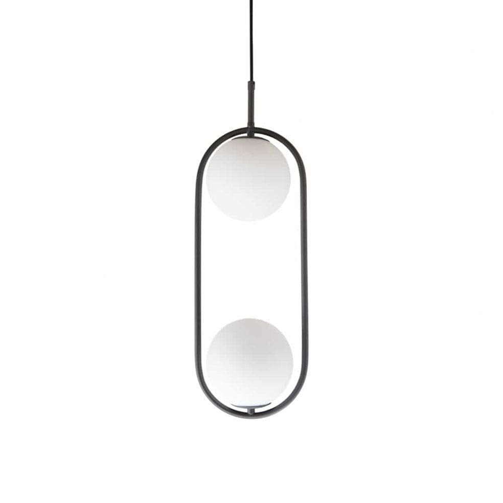The Lighting Club Luna Oval 2 Light Pendant Black | Gold
