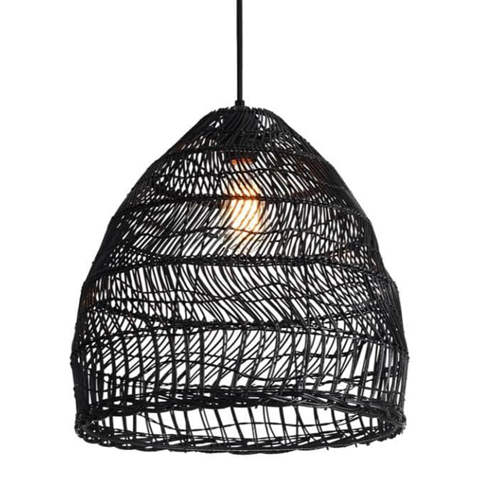 The Lighting Club Salma Rattan Pendant Light Natural | Black