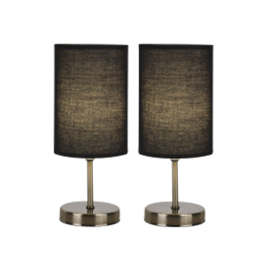 The Lighting Club table lamp Twin Pack Table Lamp | Black or Hessian