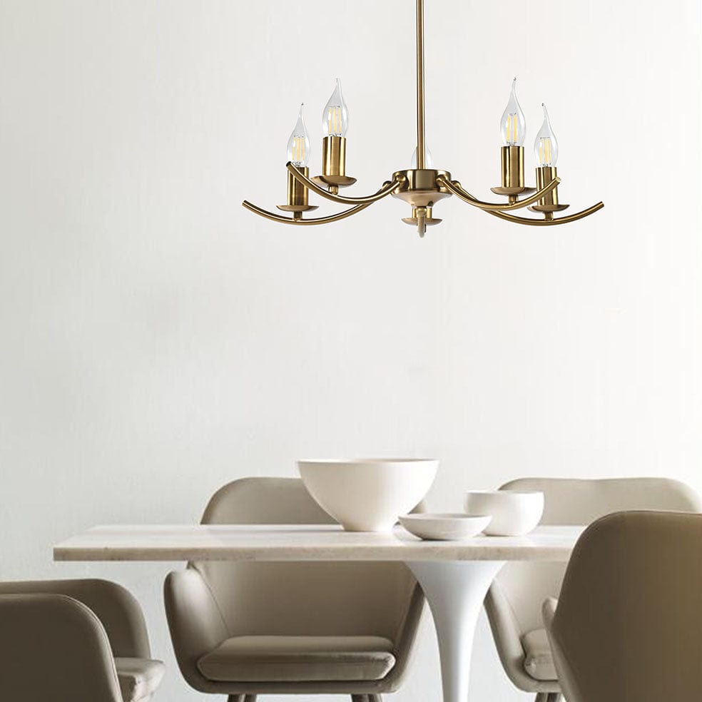 The Lighting Club Chandelier Catalonia Five Light Metal Chandelier | Gold or Black