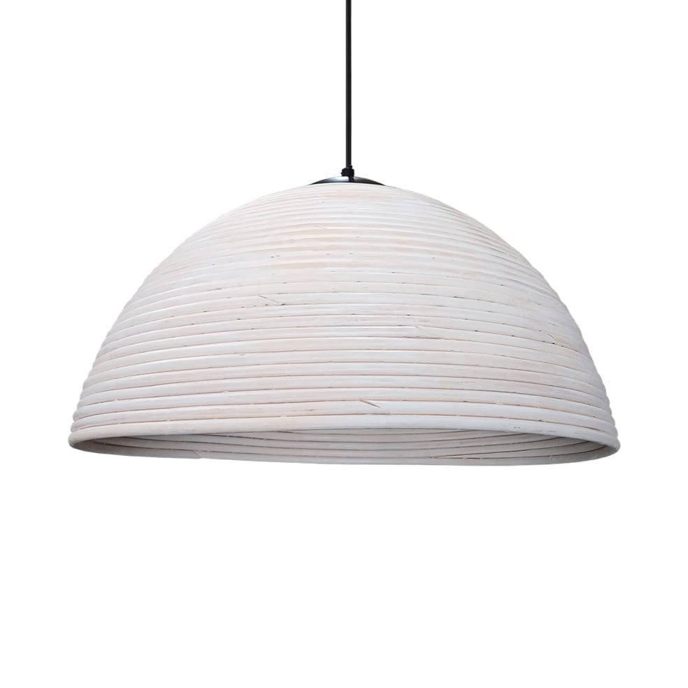 The Lighting Club Pendant Rattan Tube Pendant Light Natural | Antique White