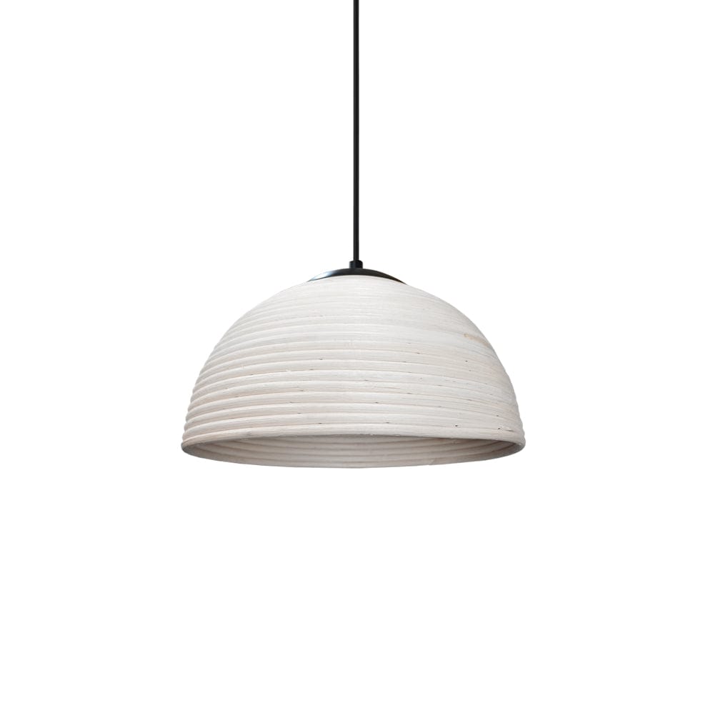 The Lighting Club Pendant Rattan Tube Pendant Light Natural | Antique White