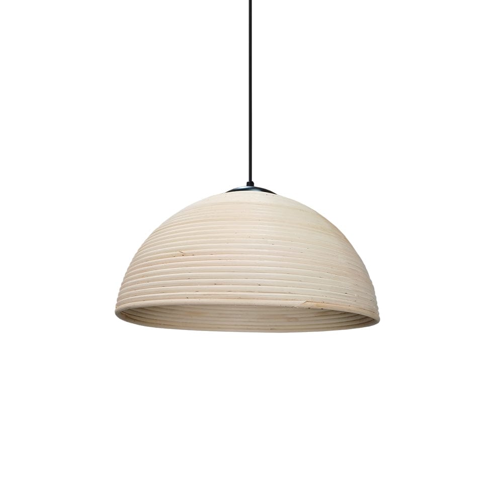 The Lighting Club Pendant Rattan Tube Pendant Light Natural | Antique White
