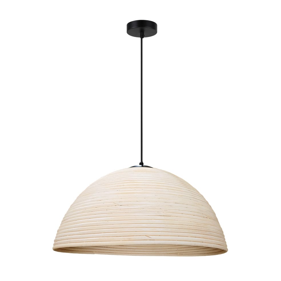 The Lighting Club Pendant Rattan Tube Pendant Light Natural | Antique White