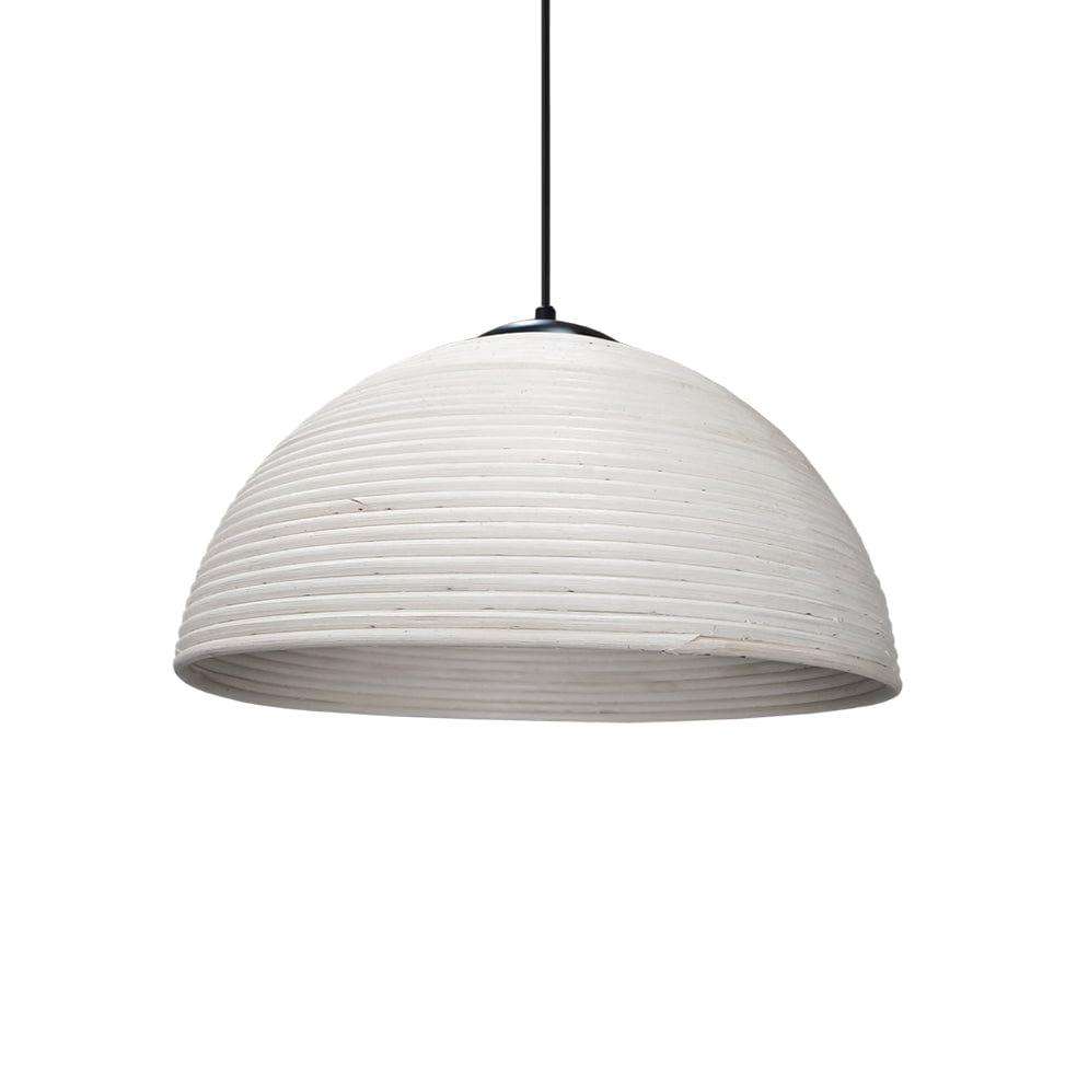 The Lighting Club Pendant Rattan Tube Pendant Light Natural | Antique White