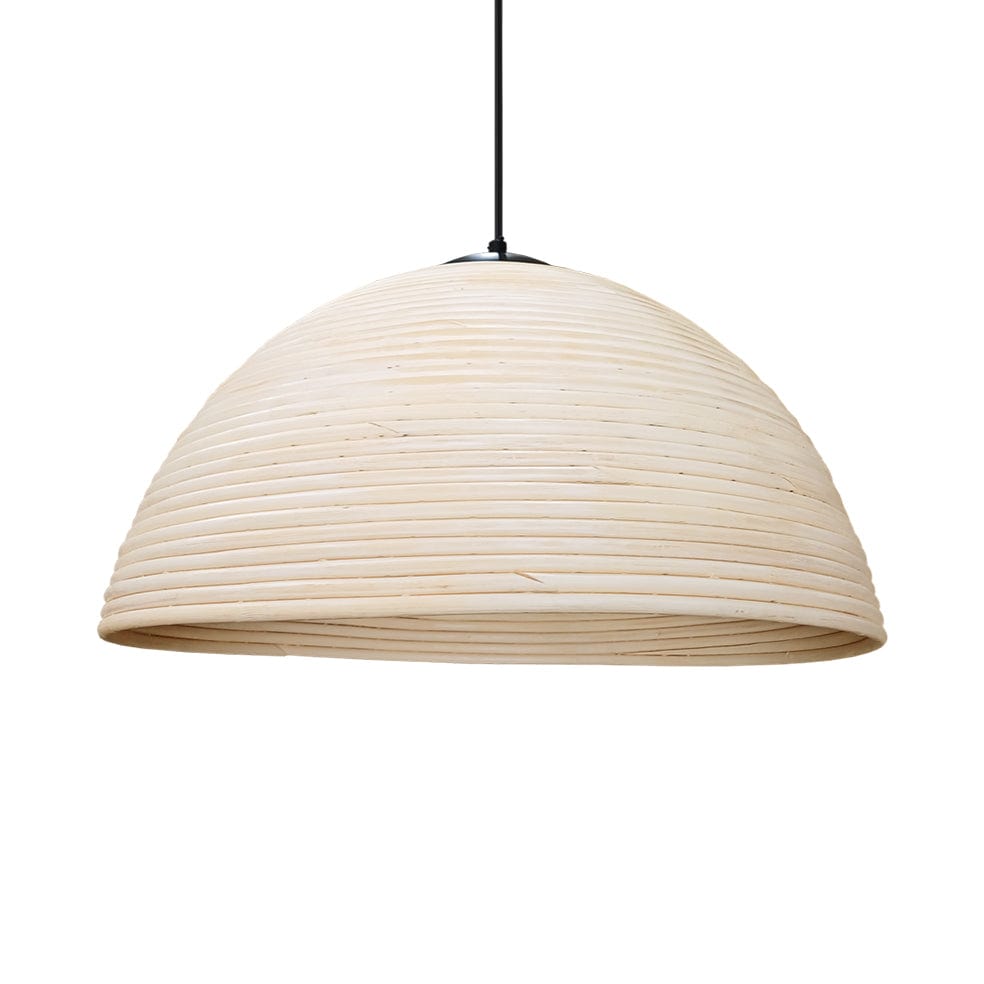 The Lighting Club Pendant Rattan Tube Pendant Light Natural | Antique White