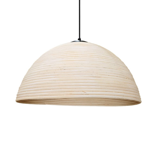 The Lighting Club Pendant Rattan Tube Pendant Light Natural | Antique White
