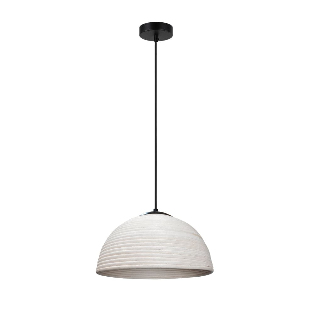 The Lighting Club Pendant Rattan Tube Pendant Light Natural | Antique White