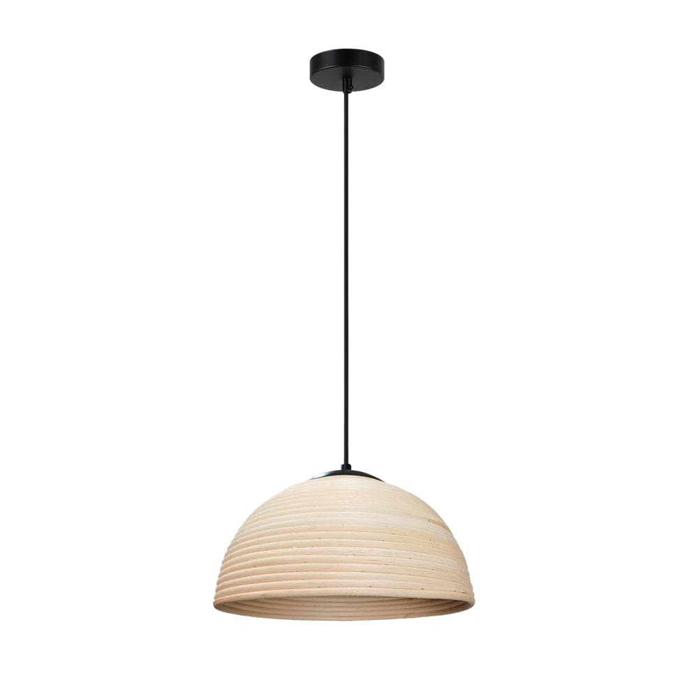 The Lighting Club Pendant Rattan Tube Pendant Light Natural | Antique White