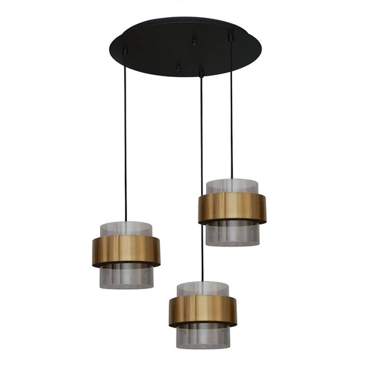The Lighting Club Pendant Bonbon Trio Light Brass and Glass 3E-KLCH-101-3/P