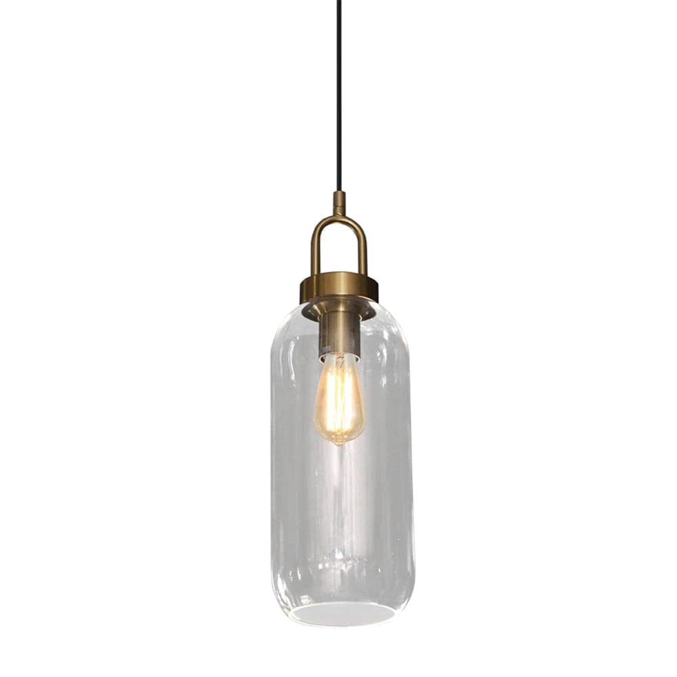 The Lighting Club Pendant Antique Brass | Clear Glass Nougat Glass Pendant Light 3E-KLCH-106/CL