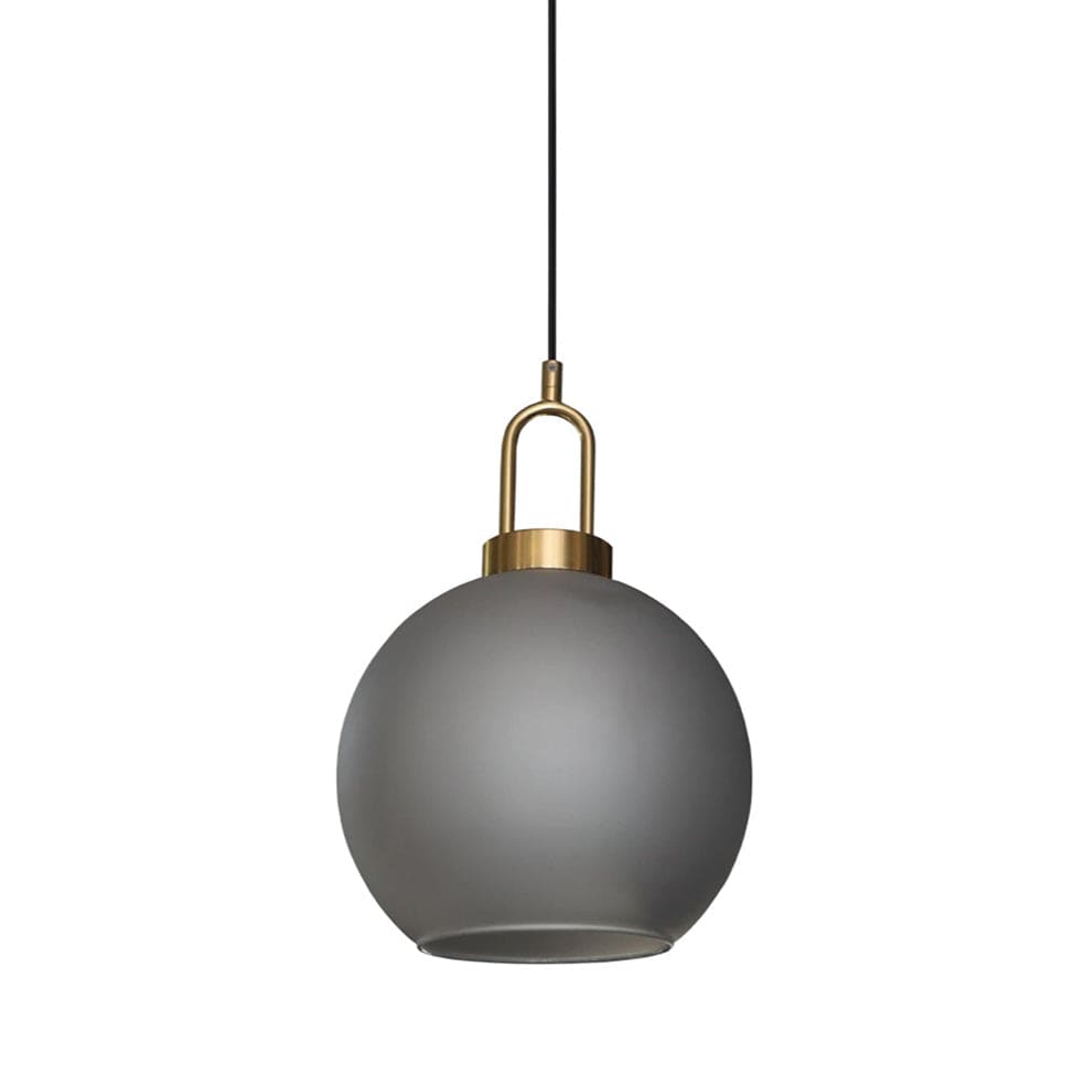 The Lighting Club Pendant Antique Brass | Smoke Grey Elba Round Glass Pendant Light Brass with Clear | Grey 3E-KLCH-107/SM