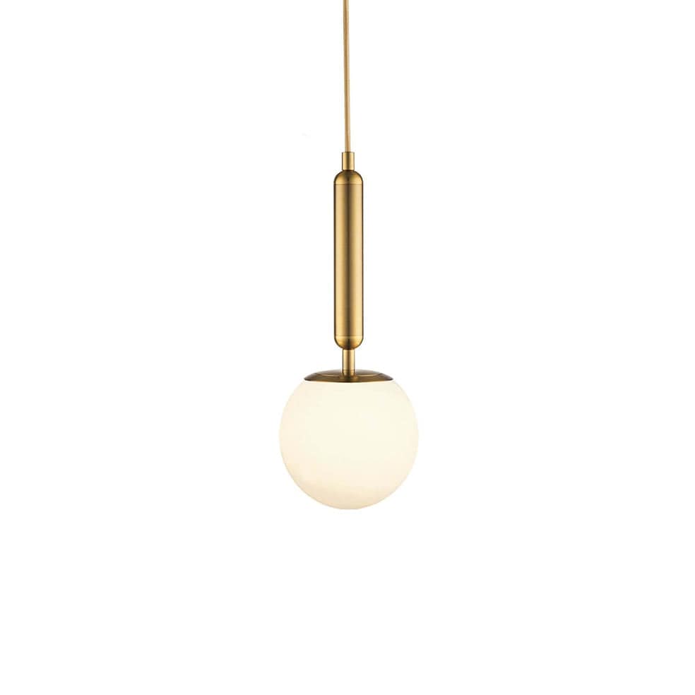 The Lighting Club Small Retro Cafe Pendant Light Gold Opal Glass 3E-KLCH-108-15