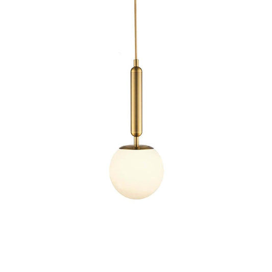 The Lighting Club Small Retro Cafe Pendant Light Gold Opal Glass 3E-KLCH-108-15