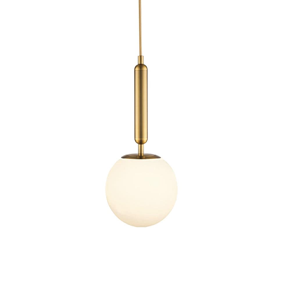 The Lighting Club Medium Retro Cafe Pendant Light Gold Opal Glass 3E-KLCH-108-20