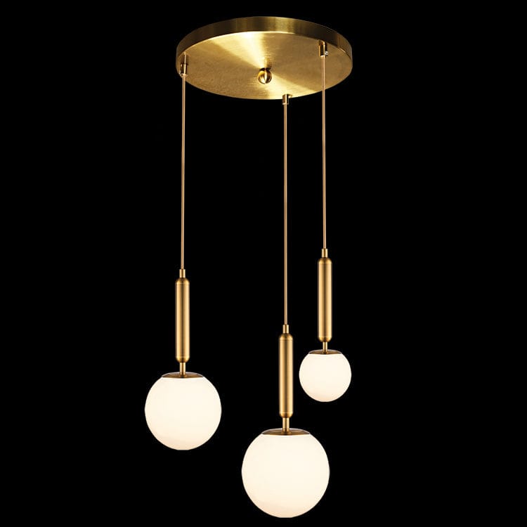 The Lighting Club Pendant Gallery Opal Glass Cluster Pendant Light Gold 3E-KLCH-108-3/P