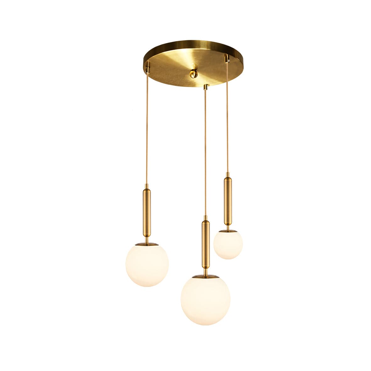 The Lighting Club Pendant Gallery Opal Glass Cluster Pendant Light Gold 3E-KLCH-108-3/P