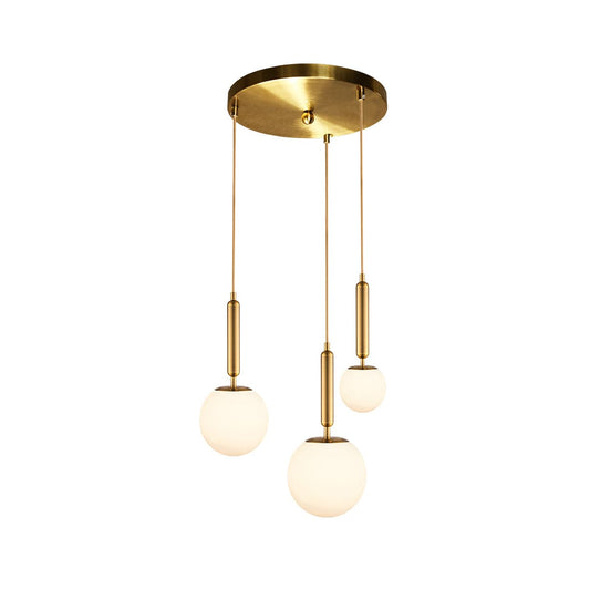 The Lighting Club Pendant Gallery Opal Glass Cluster Pendant Light Gold 3E-KLCH-108-3/P