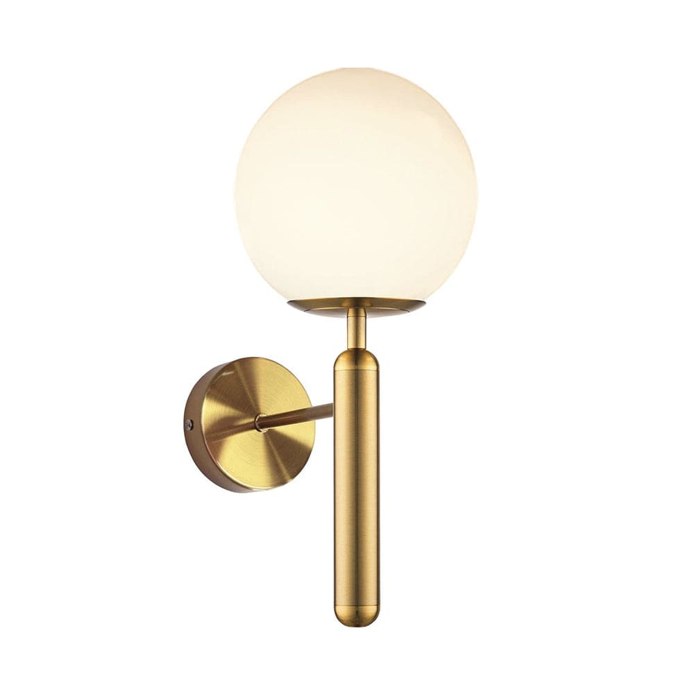 The Lighting Club Lighting Roma Wall Light Gold with Opal Glass 3E-KLW-108/AB