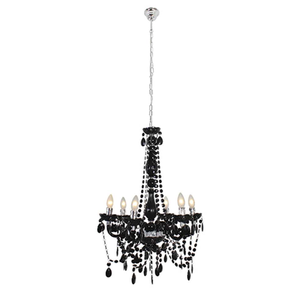 The Lighting Club Chandeliers Octave Metal and Crystal Chandelier Light Black | Clear
