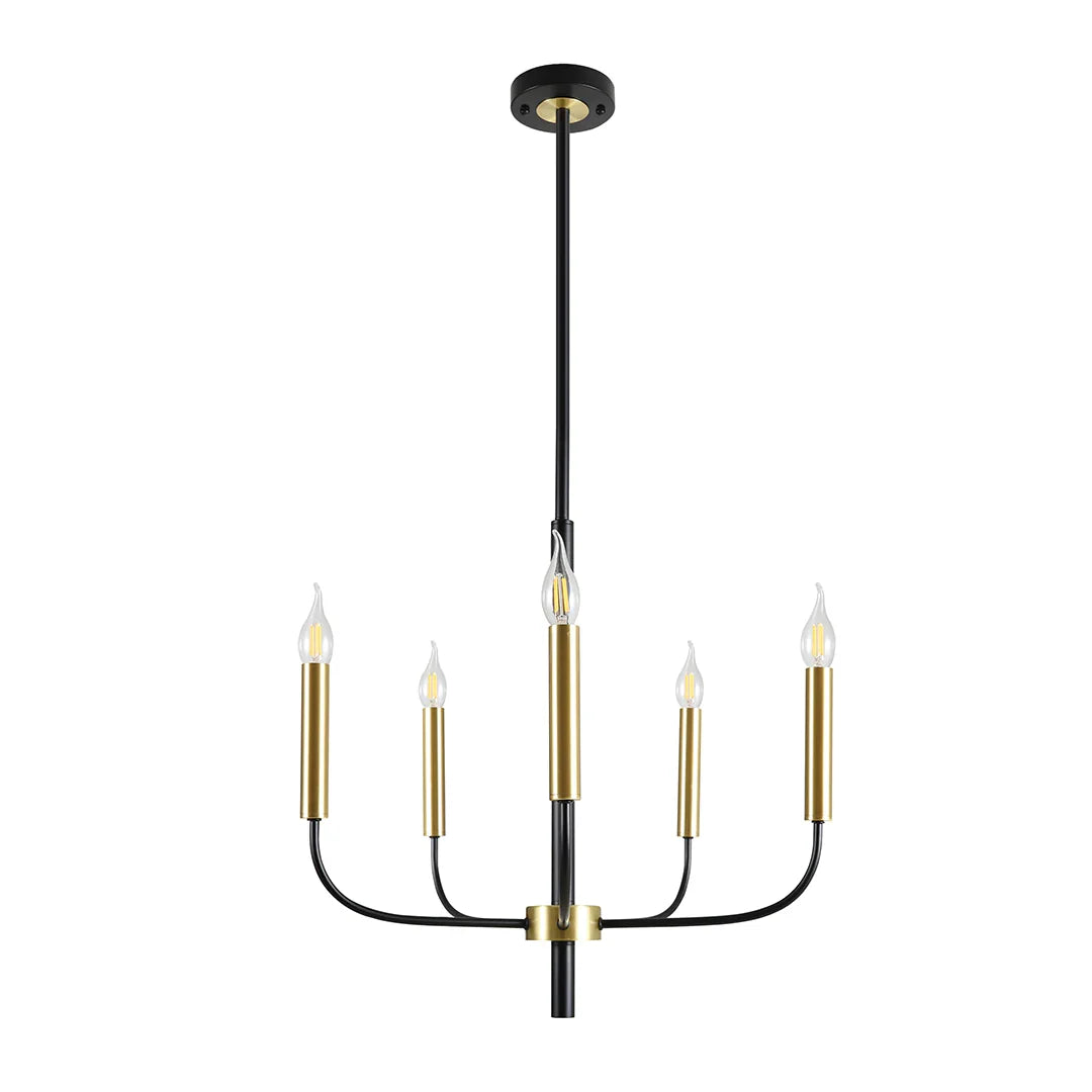 The Lighting Club Chandelier Regency Black and Gold Metal Chandelier - 5 Light | 10 Light