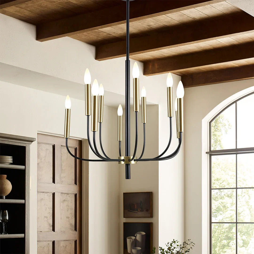 The Lighting Club Chandelier Regency Black and Gold Metal Chandelier - 5 Light | 10 Light