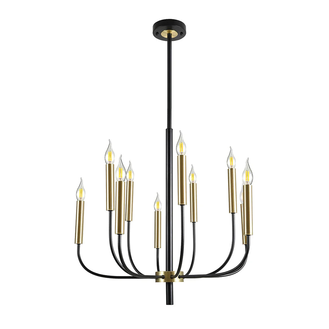 The Lighting Club Chandelier Regency Black and Gold Metal Chandelier - 5 Light | 10 Light