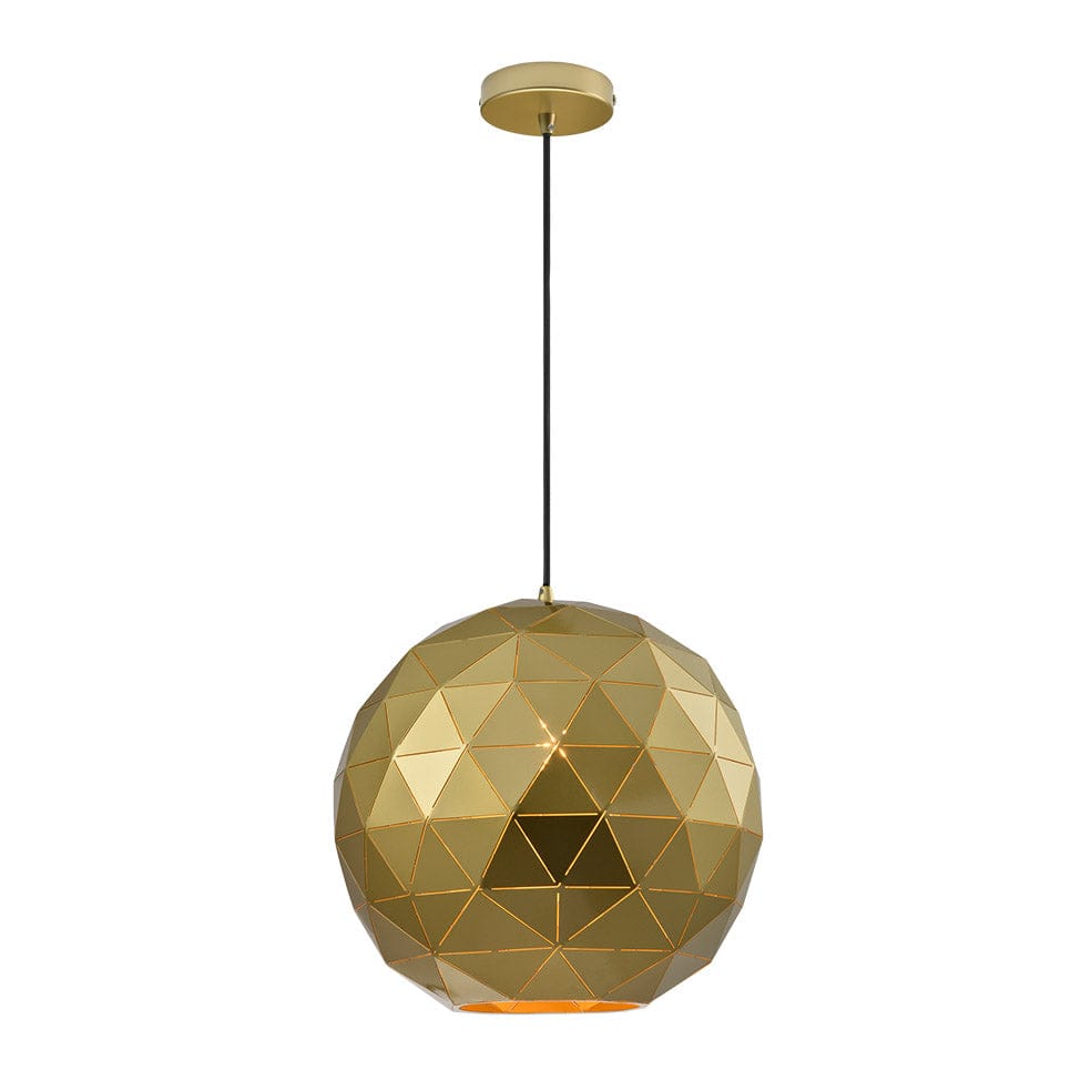 The Lighting Club Pendant Lights Laser Cut Metal Ball Pendant Light Satin Gold | 3 Sizes