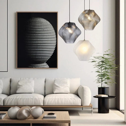 The Lighting Club pendant light Gelato Glass Pendant Light Small and Large in Amber | Smoke | Ice