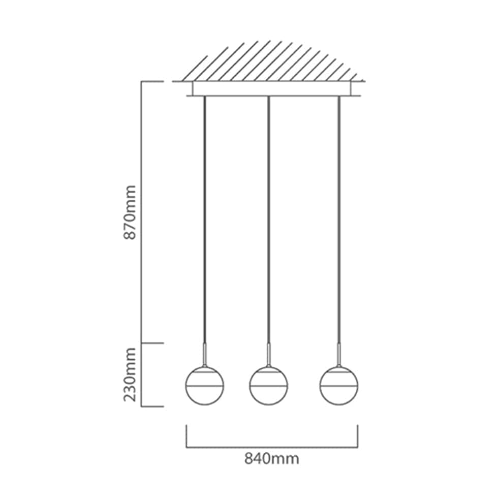 The Lighting Club Pendant Montefio Steel and Glass Pendant Trio Light | Single Light