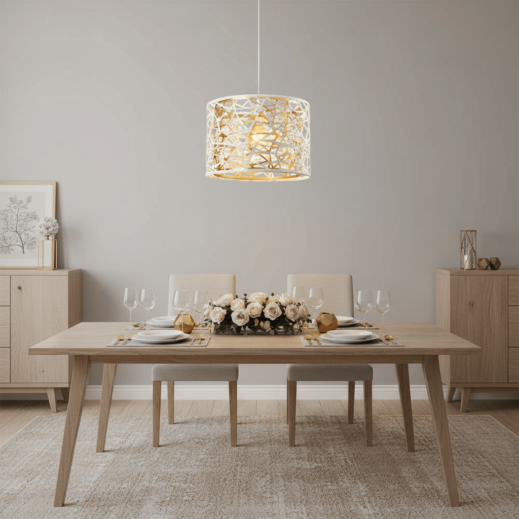 The Lighting Club pendant light Eluvian White and Gold Pendant Light - Small | Large