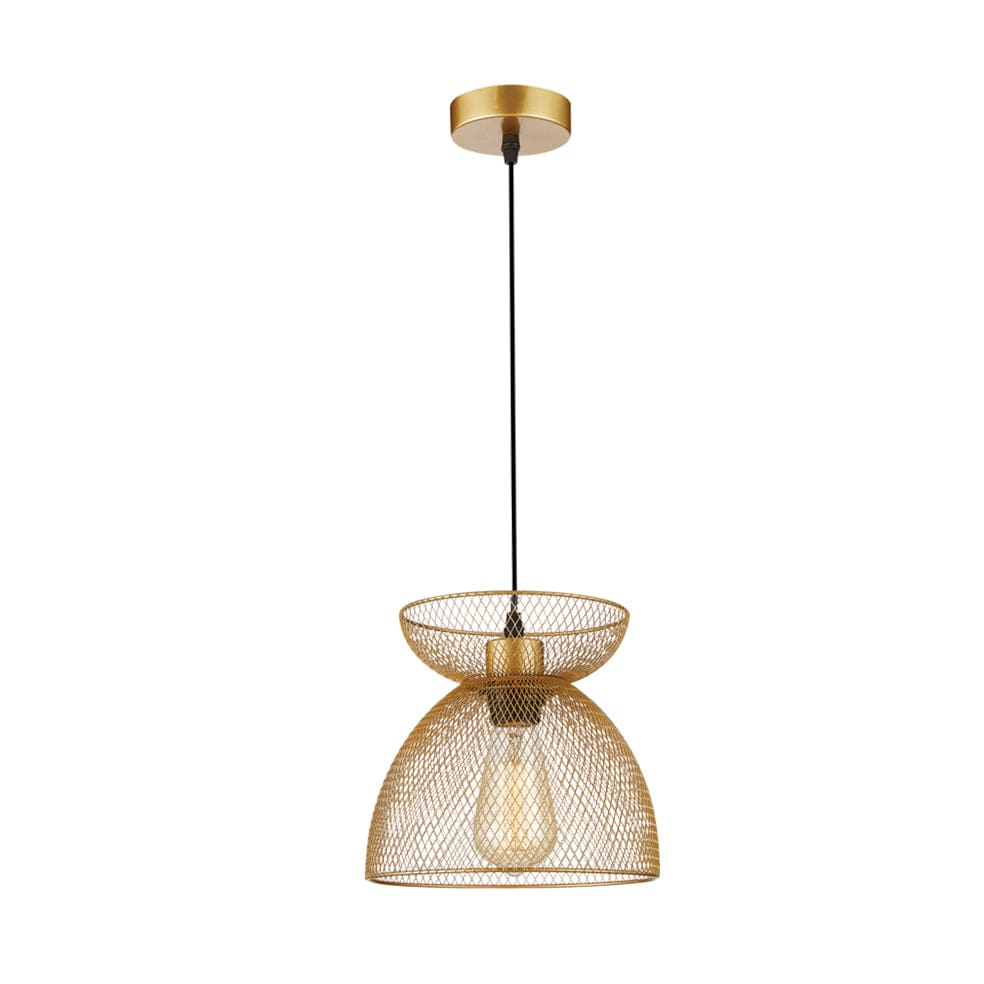 The Lighting Club Pendant Lights Lorena Metal Mesh Pendant Light Black | Gold