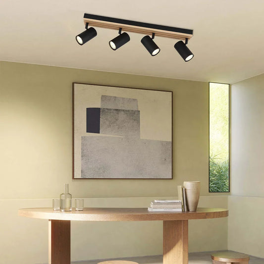 The Lighting Club Spotlight Avalon Wood and Metal Spotlights - 3 Sizes
