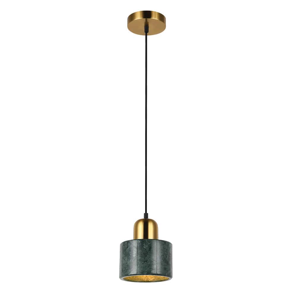 The Lighting Club Pendant Lights Melanie Marble and Metal Pendant Light Green | White | Black
