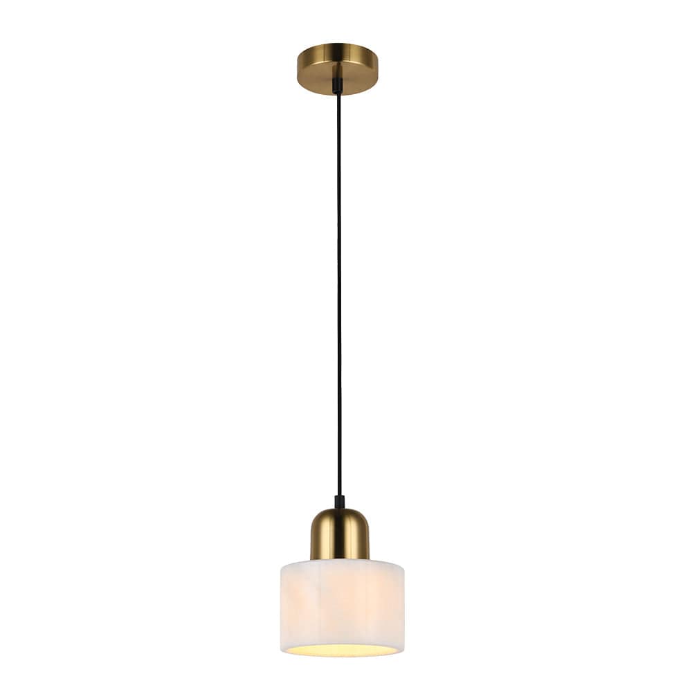 The Lighting Club Pendant Lights Melanie Marble and Metal Pendant Light Green | White | Black