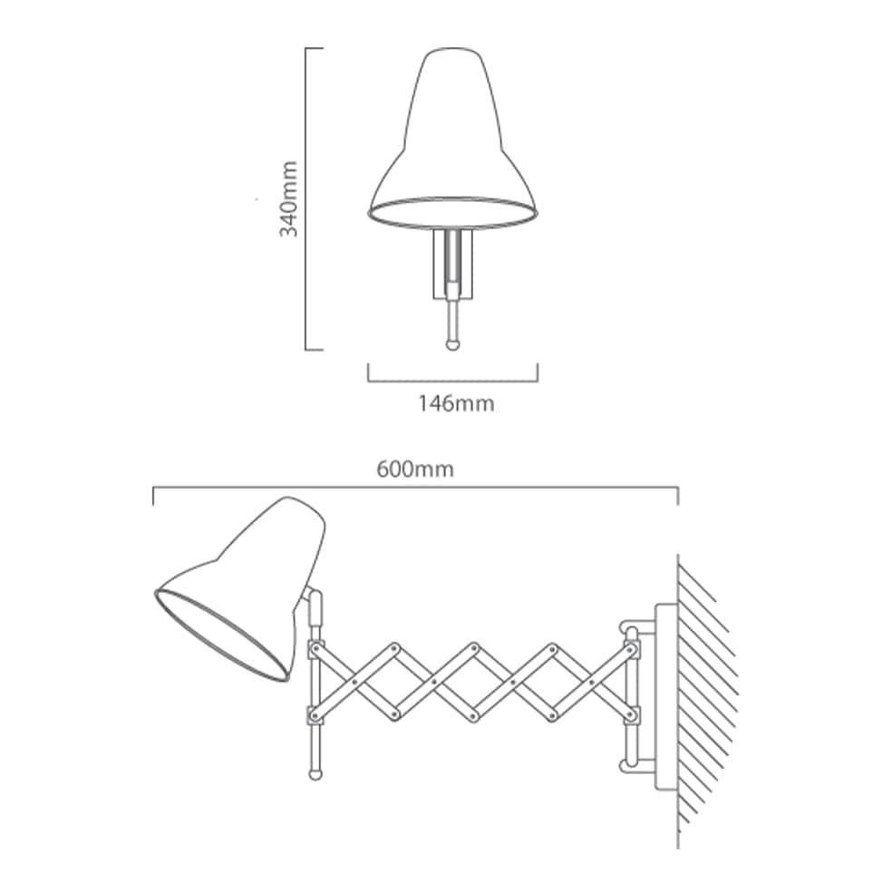The Lighting Club Wall Light Cologne Expandable Metal Wall Light Black | White