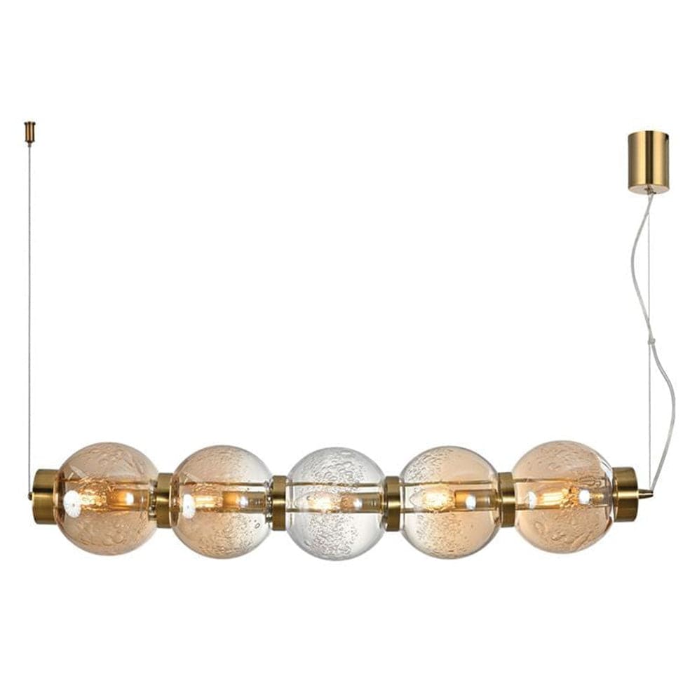 The Lighting Club Amber Glass with Bronze Pearl Glass Pendant Horizontal A-KLCH-9224-5/AB