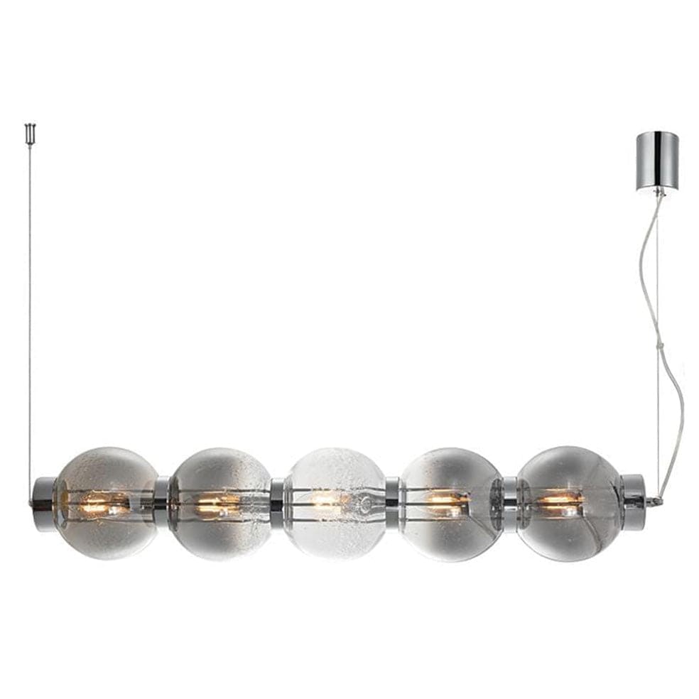 The Lighting Club Smokey Glass with Chrome Pearl Glass Pendant Horizontal A-KLCH-9224-5/SM