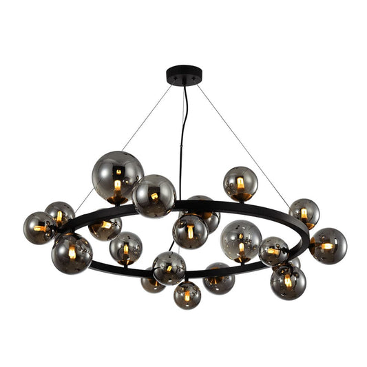 The Lighting Club Round Constellation Pendant 20 Light Black Metal and Glass A-KLCH-9225/20 633710851381