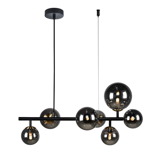 The Lighting Club Pendant Lights Horizontal Bubble LED Glass and Metal Pendant Light Black A-KLCH-9225/7