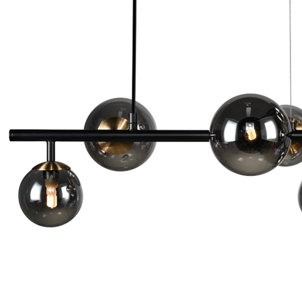 The Lighting Club Pendant Lights Horizontal Bubble LED Glass and Metal Pendant Light Black A-KLCH-9225/7