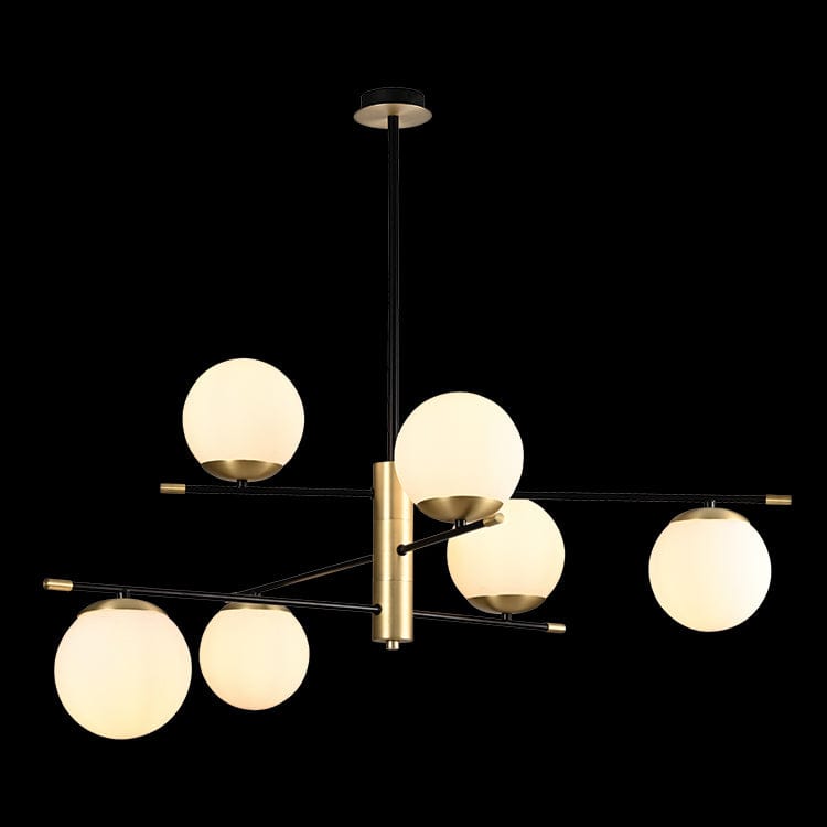 The Lighting Club Chandelier Urban Chandelier in Black/Satin Gold with Opal Glass A-KLCH-9275/6