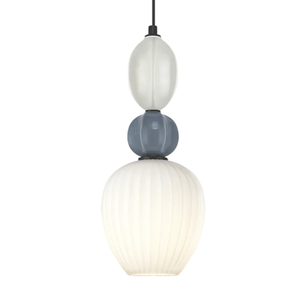 The Lighting Club Pendant Croft Orb Blue Ceramic and Opal Glass Pendant Light A-KLCH-9570/1B
