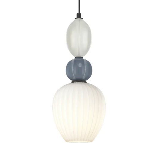 The Lighting Club Pendant Croft Orb Blue Ceramic and Opal Glass Pendant Light A-KLCH-9570/1B