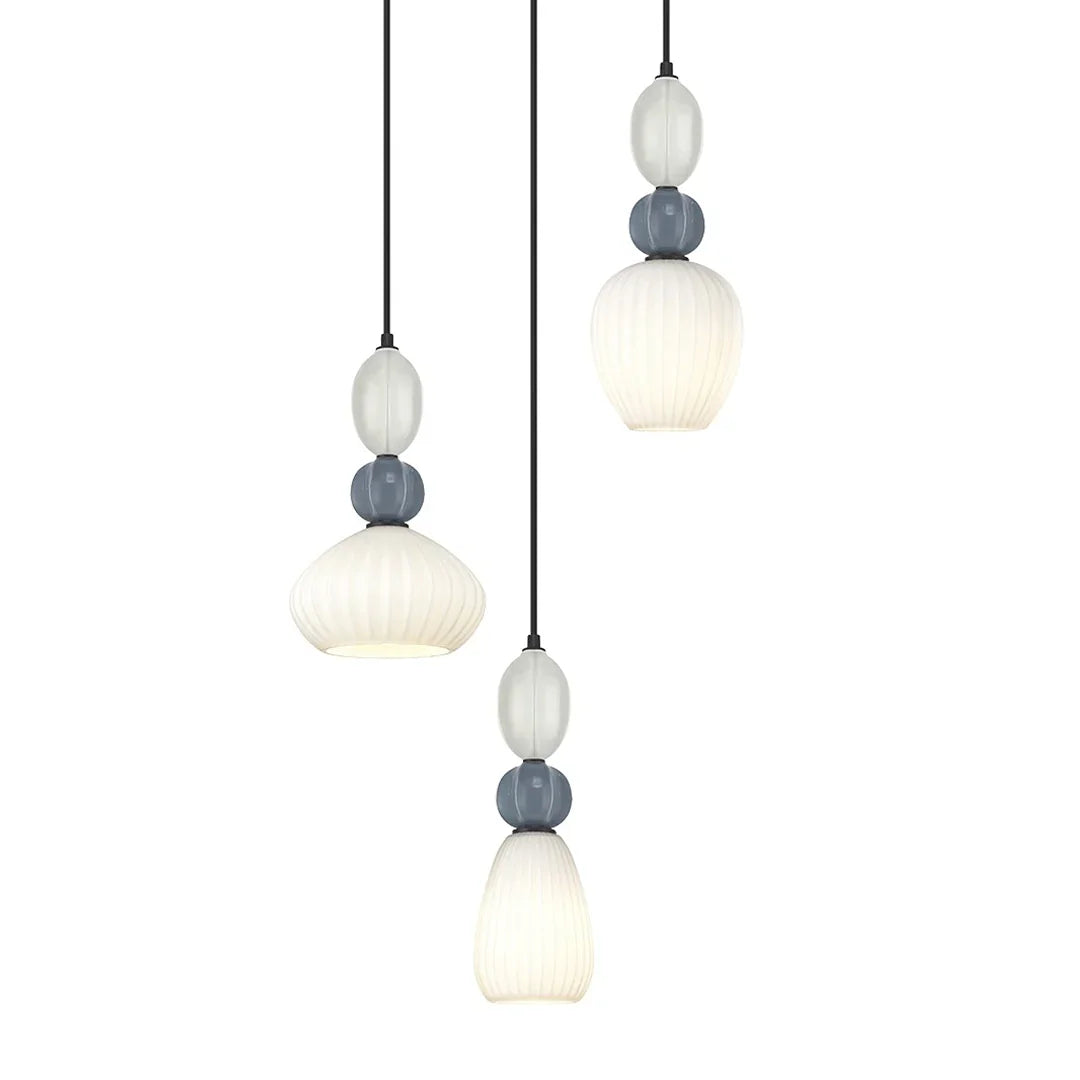 The Lighting Club Pendant Croft Trio Cluster Ceramic Opal Glass Pendant Light A-KLCH-9570-3