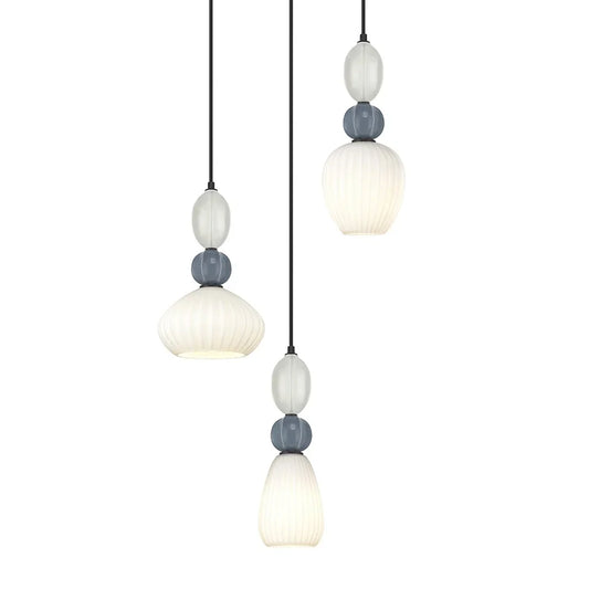 The Lighting Club Pendant Croft Trio Cluster Ceramic Opal Glass Pendant Light A-KLCH-9570-3